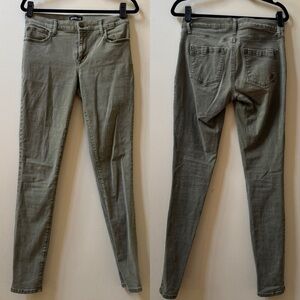 Express Olive Mid Rise Legging Skinny Jeans 6 Long